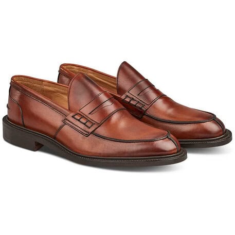 Tricker's Bourton in acorn antique burnished leather, rubber sole